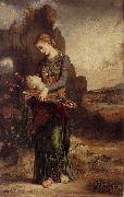 Gustave Moreau Thracian Girl Carrying the Head of Orpheus on His Lyre oil painting artist